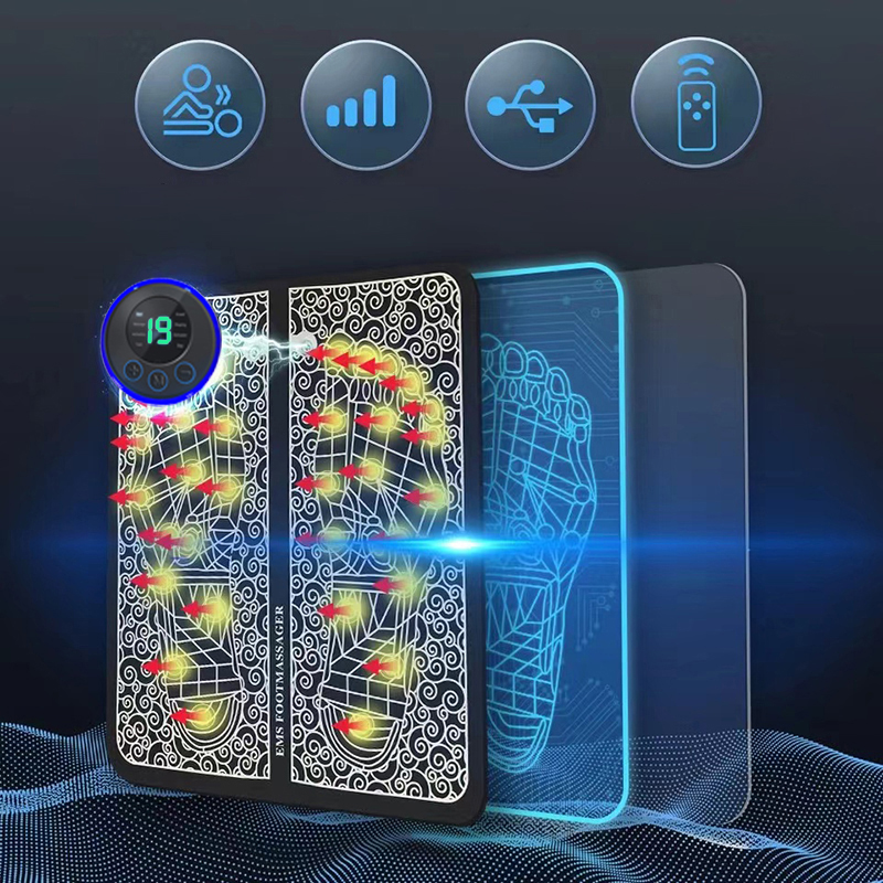 Masseur de pieds, coussin de Massage électrique Portable pliable avec réglage à plusieurs vitesses pour dispositif de Relaxation du corps, Rechargeable