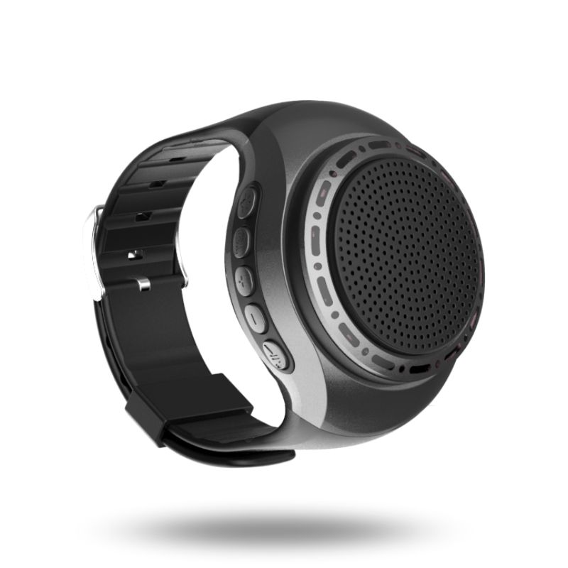 Watch Speaker Bluetooth Speakers Bracelet Sport MP3 Player TF Card Support FM Audio Radio Selfie Control Smart Wrist Portable: black