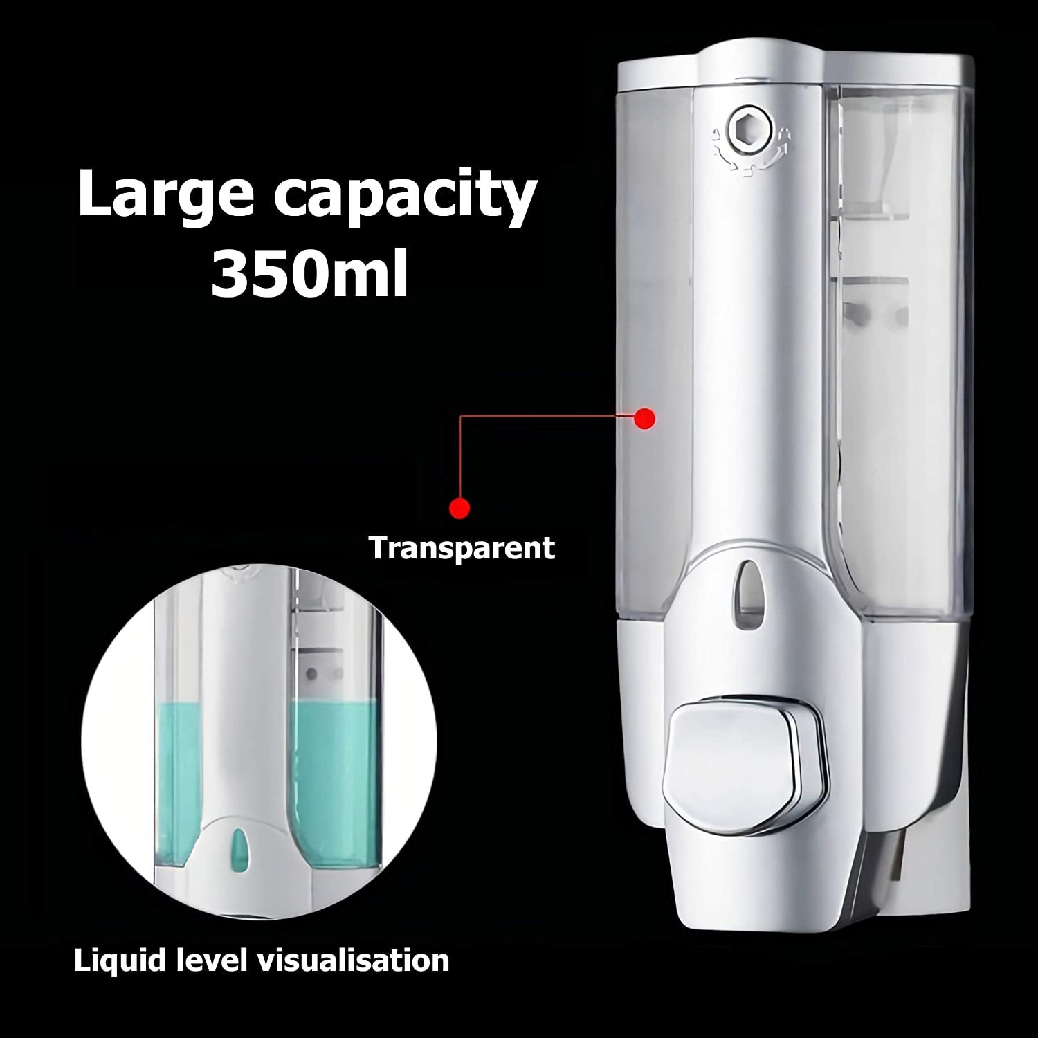500ml Wall Mount Hand Liquid Soap Dispenser Pump Single-head Manual Hand Liquid Shampoo Shower Gel Dispenser Lotion Container: Default Title