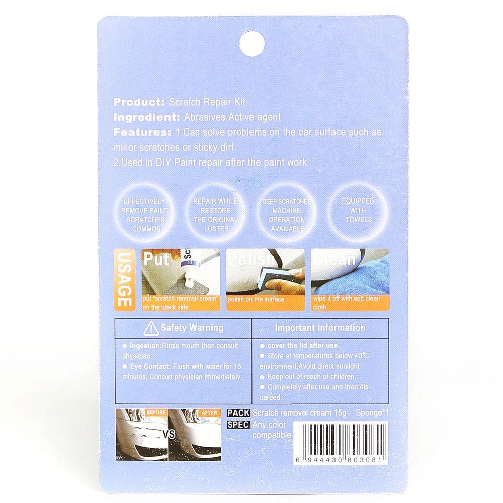 Auto kras reparatieset 1 set auto carrosserie polijstset schuurpasta lakverzorgingsset auto-onderdelen krassen bestrijden vlekken verwijderen wax