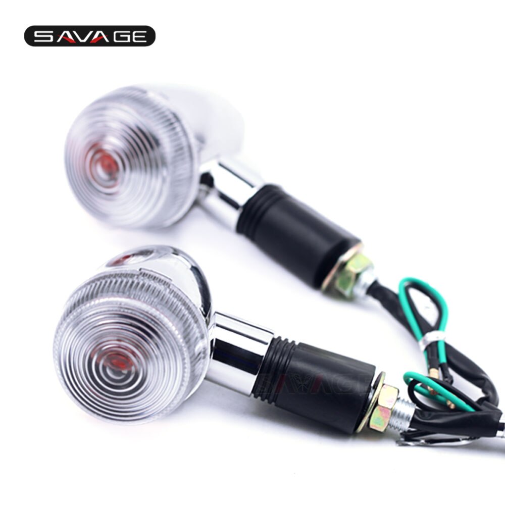 Luz indicadora de señal de giro para motocicleta, lámpara intermitente de giro para SUZUKI GSF 250/400/600/1200/S BANDIT RF600 RF900 GS500 DR650: Clear