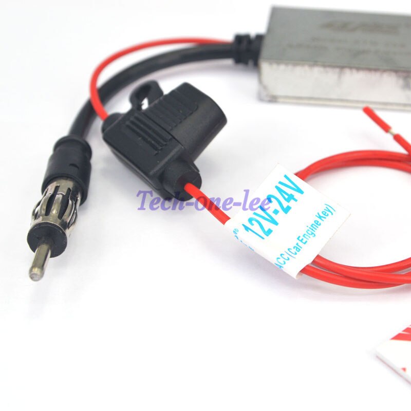 12 V-24 V con sistema de alimentación amplificador de señal FM 88-108 Mhz coche FM Radio antena Radio amplificador Booster
