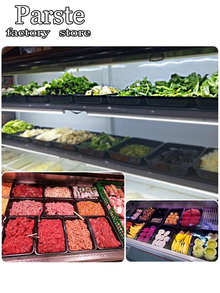 Supermarket Fresh Chicken Plate Black Pork Plate Cooked Food Area Beef Food Tray Thickened Cold Fresh Meat Display Plate Anti-Fa