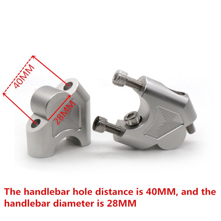 Geanodiseerd 2 Inch Draaibare Motorfiets Stuur Riser Voor 7/8 "22Mm Vet Stuur Klem Universele: 28 40MM SILVER