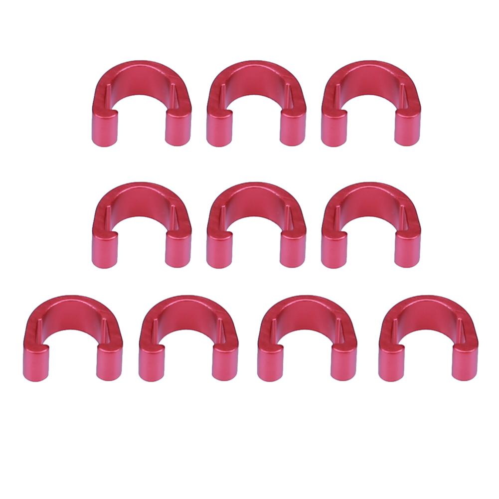 10Pcs Fietsen Mtb C-Clips Slang Rem Gear Kabel Klemmen Aluminium Gids Rem Kabel Clips Road Fiets fiets Accessoires: Rood