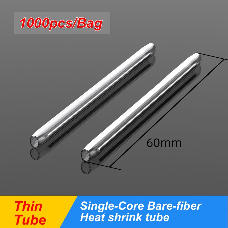 1000pcs lot 60mm 45mm 40mm Bare Fiber Cable Fiber Fusion Protection Splice Sleeves Heat Shrinkable tube: 60mm thin 1-core
