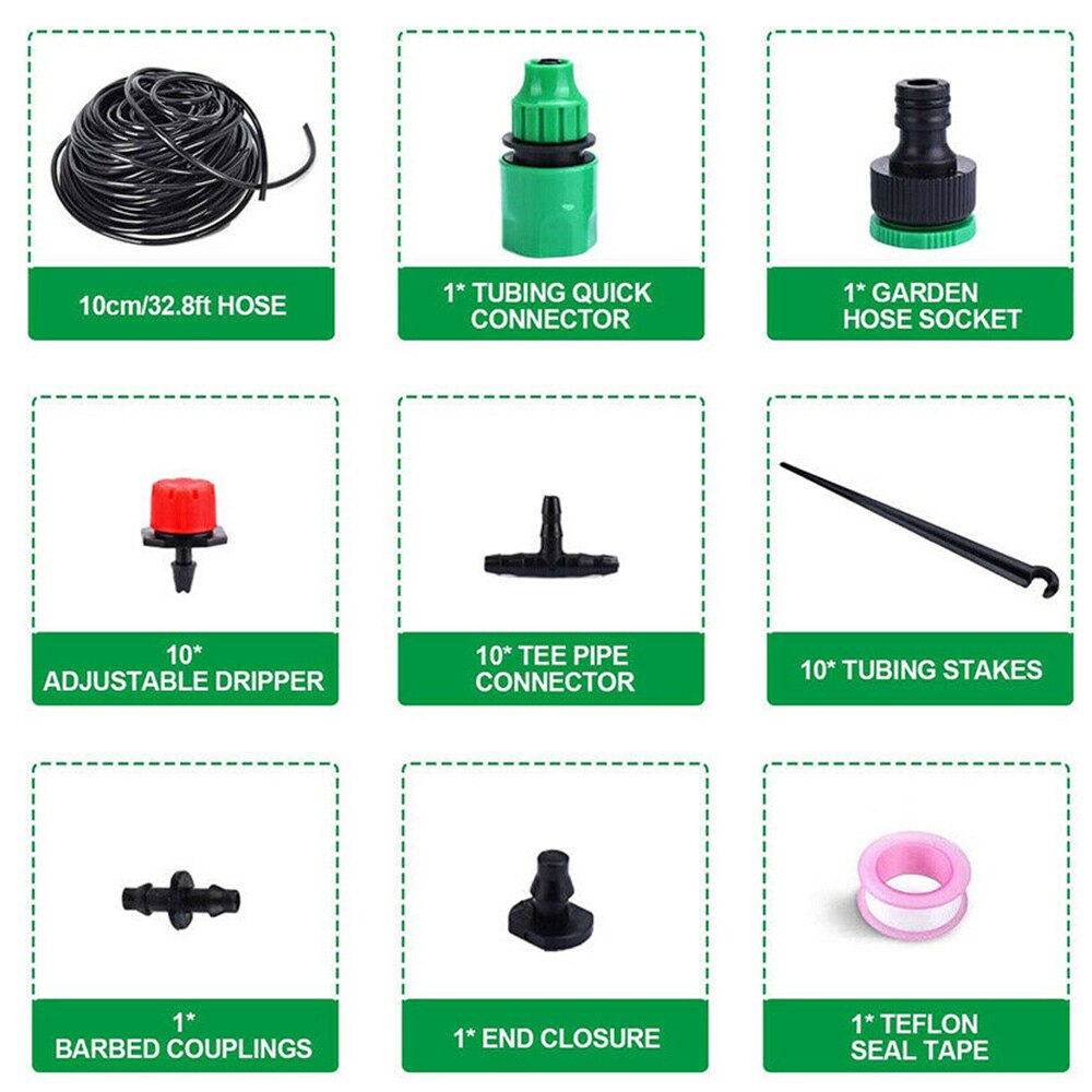 DIY Micro Drip Irrigation System Plant Self Watering Garden Hose Kits Garden Hose Micro Drip Watering Kits For Seeds Vegetable F