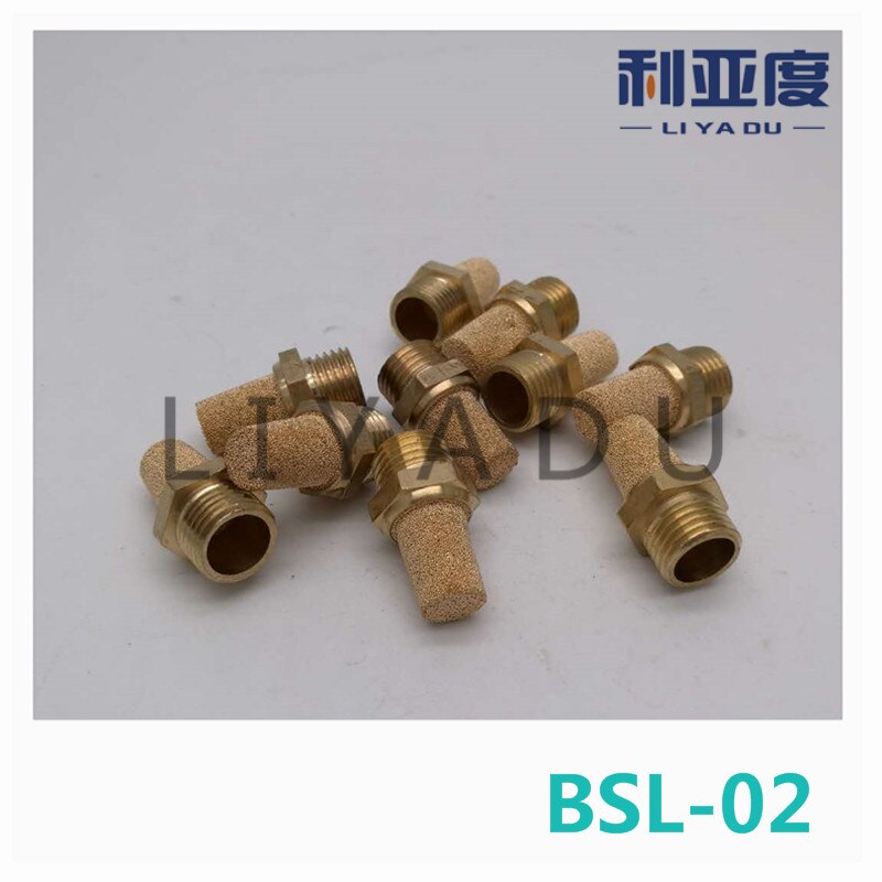 100 PZ/lotto Mezza una massa di rame filettatura silenziatore silenziatore BSL-02 pneumatico marmitta SL-elettrovalvola comection 01:1/4"