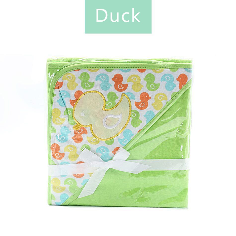 Elinfant 1 Pcs Baby Kids Hooded 78 × 78 Cm Badhanddoek/Cartoon Baby Badjas/Bad Essentiële/baby Deken Ontvangen Dekens: duck