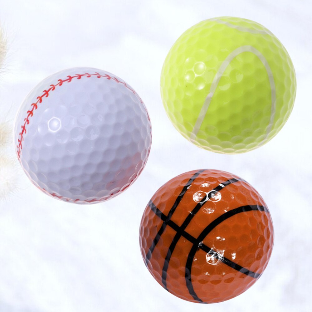 3PCS Sports Theme Ball Training Sports Balls Simulation Rubber Practice Ball (Tennis Basketball Baseball)