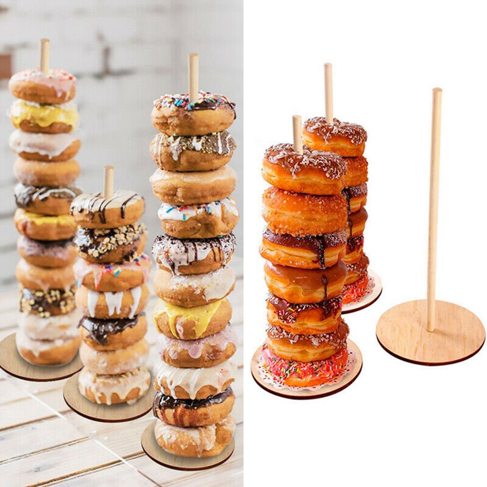 1/3 pcs Wooden Donut Display Stand DIY Wall Dessert Rack Kids Birthday Party Baby Shower Wedding Decoration
