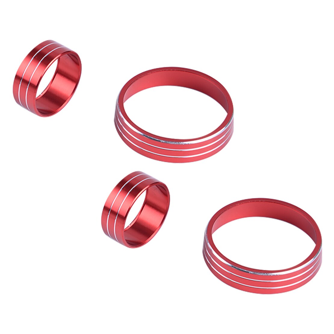 Beler 4pcs A/C Knop Bedieningspaneel Verwarming Wijzerplaten Switch Knop Ring Cover Fit Voor Kia Sportage QL: red and silver