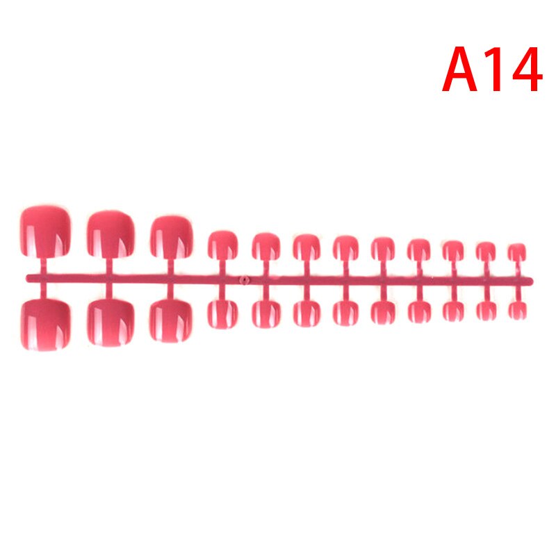 24 stuks kunstmatige snoepnagels garnalenpoeder sticker natuurlijke acryl franse valse teennagels tips kunstdecoratie teennagels valse nagels: 14
