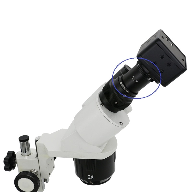 Objectif adaptateur c-mount 0.3X pour CCD CMOS caméra industrielle, oculaire numérique connecté avec objectif relais de réduction de Microscope