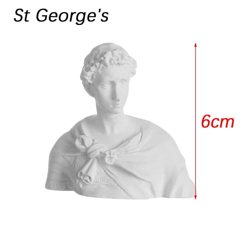 David hoved portrætter græsk mytologi figur mini gips buste statue gips tegning øv håndværk berømt skulptur nordisk: 9 st george