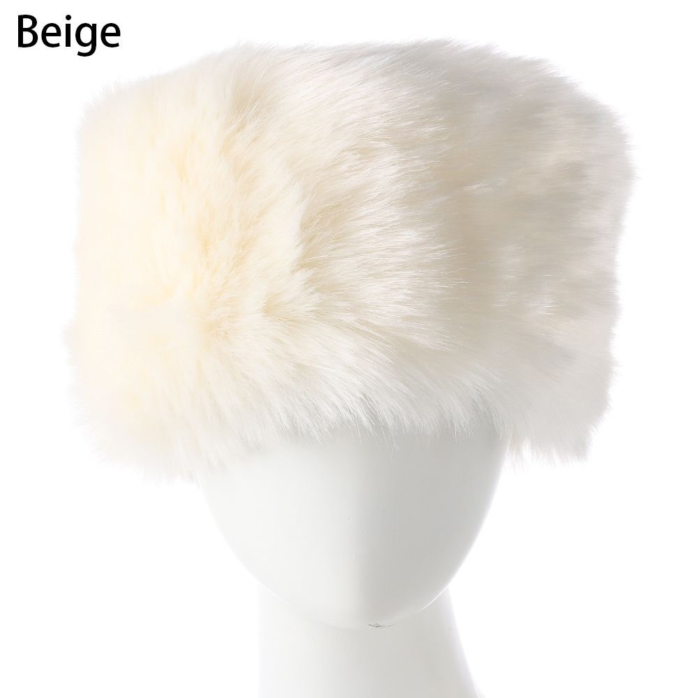 1PC sztuczne futro z lisa czapki czapki kobiety dziewczyny stałe miękkie zagęszczony Furry berety kapelusz pani elegancka zima odkryty wiatroszczelna ciepła czapka: Faux Fur Hats
