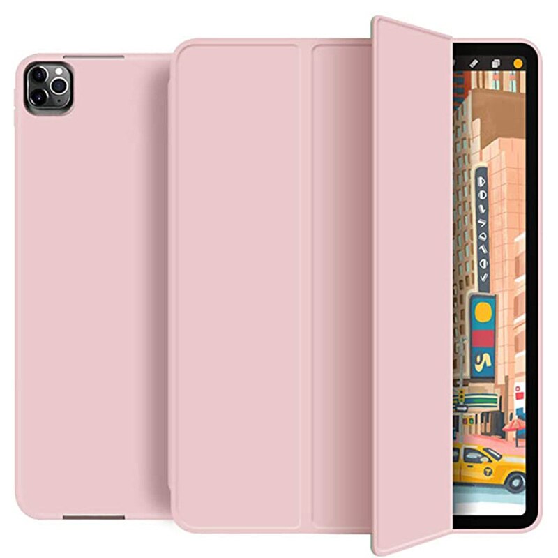 Waterproof Protect Case for Apple iPad Pro 11 ) Smart Cover with Pencil Holder: Pink