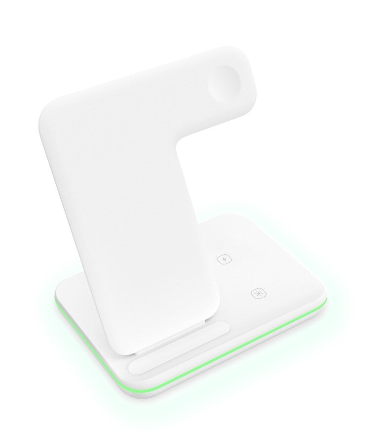 3 in 1 15w schnelllade-ladestation mit qi- 3 für iphone 12, 5 11 xs  s21  x 8 samsung galaxy watch 6 4 airpods pro und galaxy: Weiß