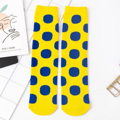 Otoño Invierno niños Unisex Polka Dot rodilla calcetines para niños chicas chico bebé de fluorescencia medias de puntos de la rodilla-calcetín alto 3-12T: 009