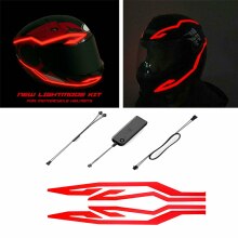 Motorcycle Helmet Light Helmet 3 Modes Led Light Strip Red Cold