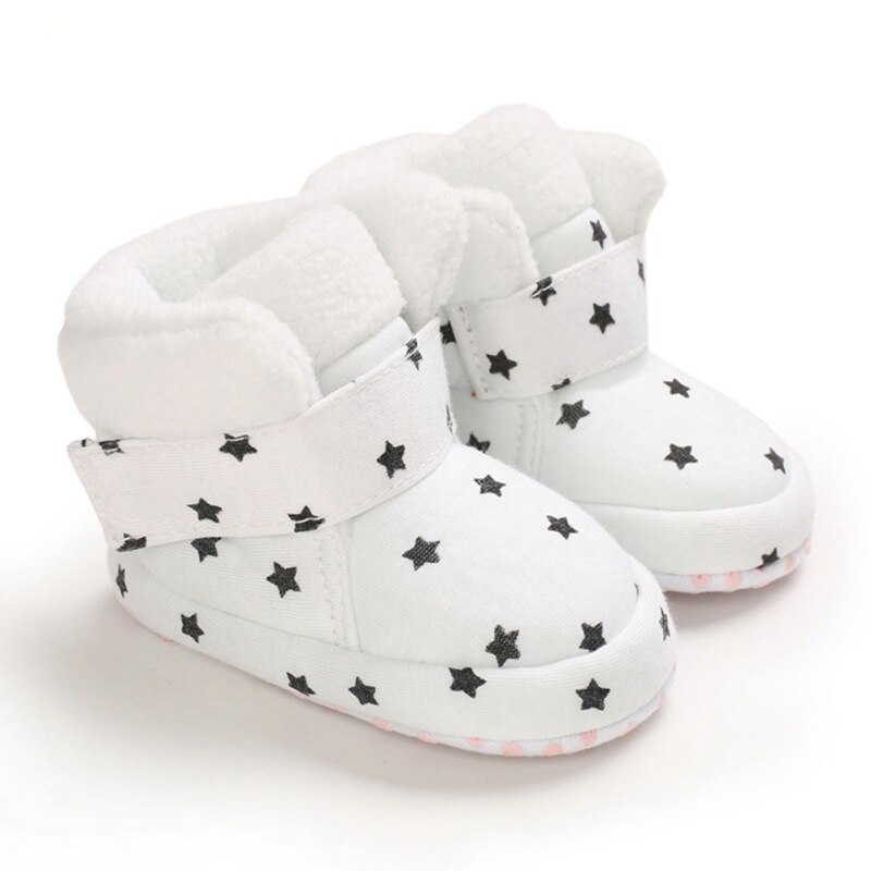 Bebê crianças meninas meninos sapatos estrela sola macia inverno bootie sapatos inverno quente antiderrapante bota berço sapatos 0-18m primeiros caminhantes: W / M