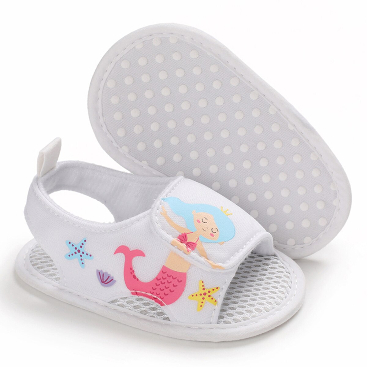 Schattige babymeisjes zomer cartoon olifant patroon zachte zool schoenen peuter sandalen 0-18m: Wit / 7-12 maanden
