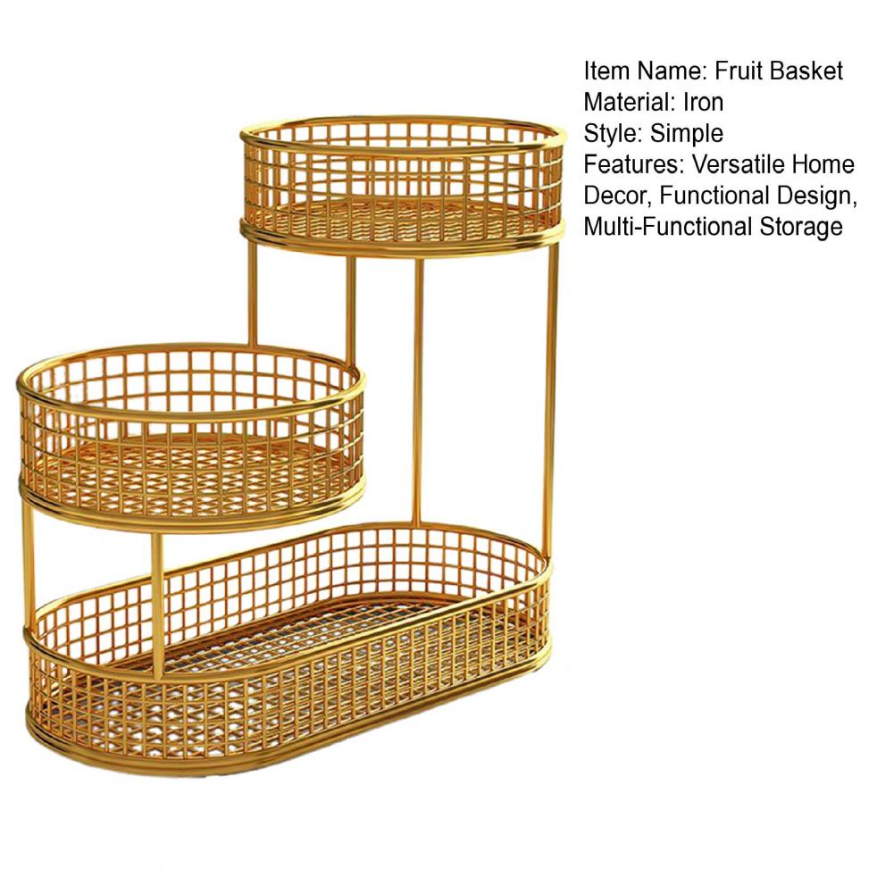 32cm fruktkorgar för kök flerskiktad järnförvaringskorg fruktskål trådkorg organisera grönsakspotatis lökbehållare ställ