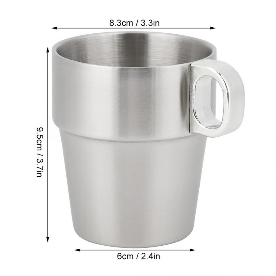 7 unids/set de acero inoxidable anillo taza de agua café con copa soporte reutilizable de doble capa Anti-escaldadura de la taza de café