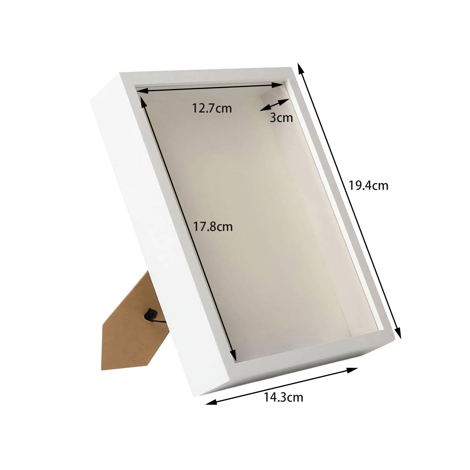 3D Foto rahmen Holz DIY Schatten Kasten Rahmen getrocknete Blume Vitrine für Blumen Eintrittskarten Dekor Bilderrahmen tief füllbare Rahmen: 7 Zoll / Gelb