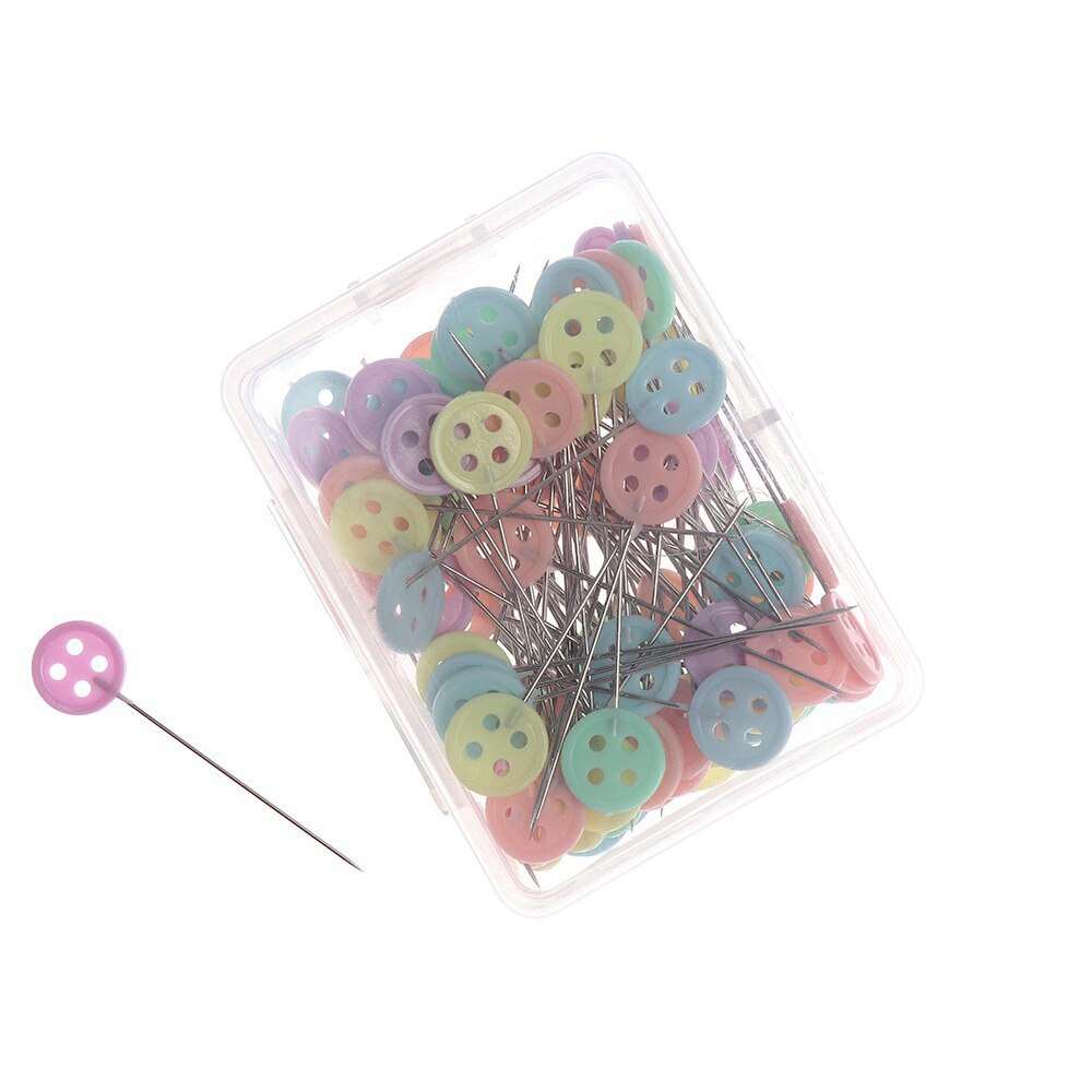 1Pcs Diy Naaien Naald Houder Cartoon Egel Vorm Pin Opslag Kussen Zachte Stof Naaien Speldenkussen Accessoires: 100Pcs Button