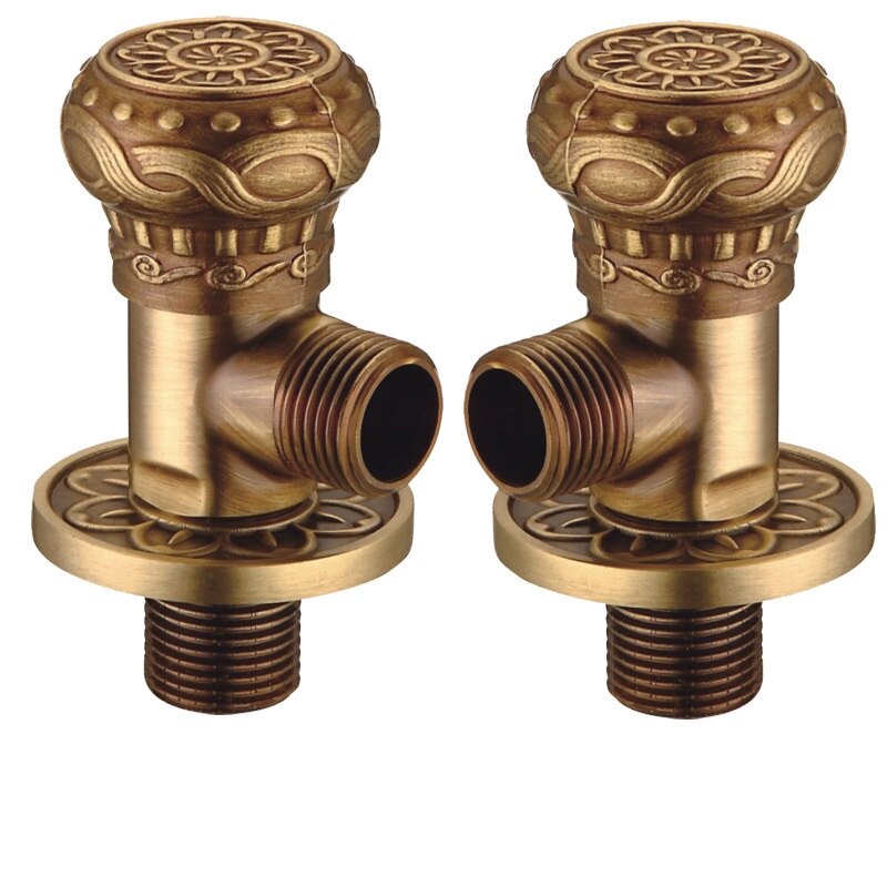 MTTUZK Solid Brass Angle Valve Antique Bronze Water Stop Valve G1/2" Faucet Filling Valves and Cold Water Inlet Valve