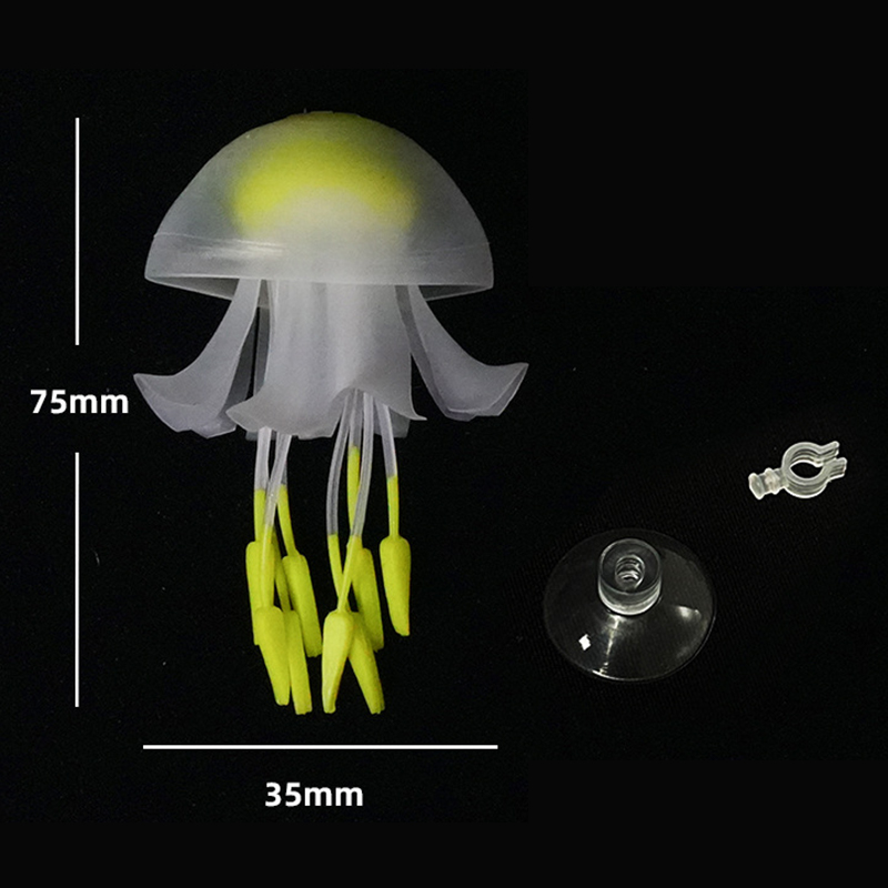Silikon gefälschte Quallen künstliche Ornamente Aquarium Dekoration leuchtende Aquarium Landschaftsbau Dekoration Aquarium Zubehör: Braun
