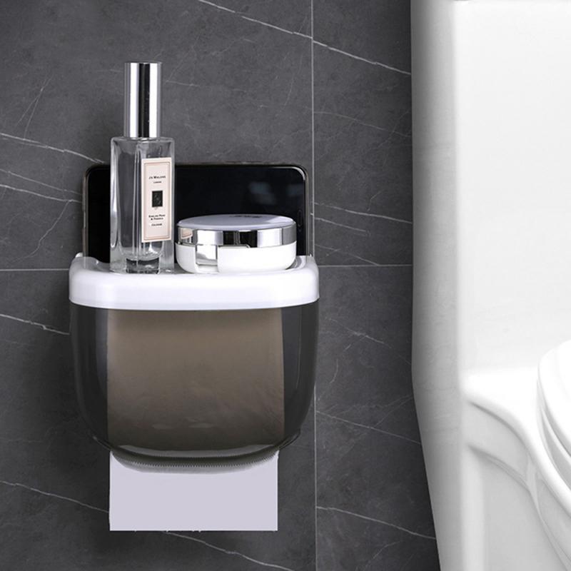 Platz Alu Toilettenpapierhalter Mit Telefonablage – Antik Schwarz, Wandmontage – 18x9x7 Cm
