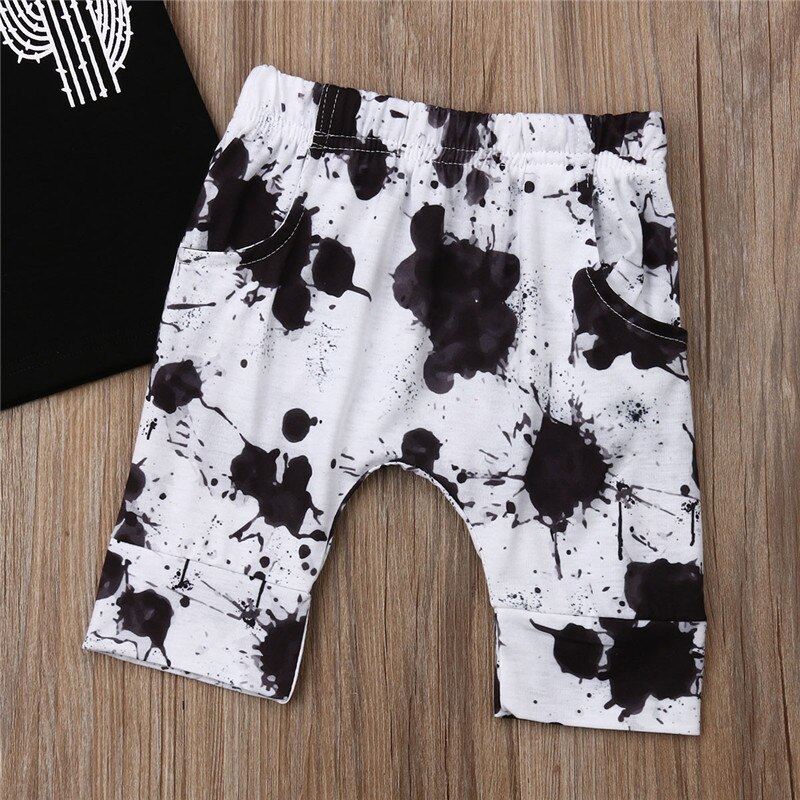Ropa de 2 uds. Para niños pequeños, chaleco sin mangas, Tops, pantalones cortos con estampado de harén, conjunto de ropa inferior