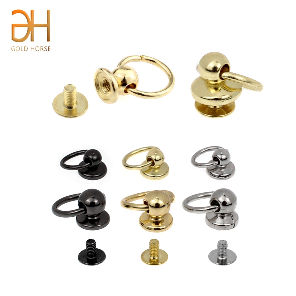 10Pcs 8/10Mm Metalen Tassen Klinknagel Nail Gesp Swivel Schroef Studs Button Handtas Keten Hanger Hardware Lederen ambachtelijke Accessoires