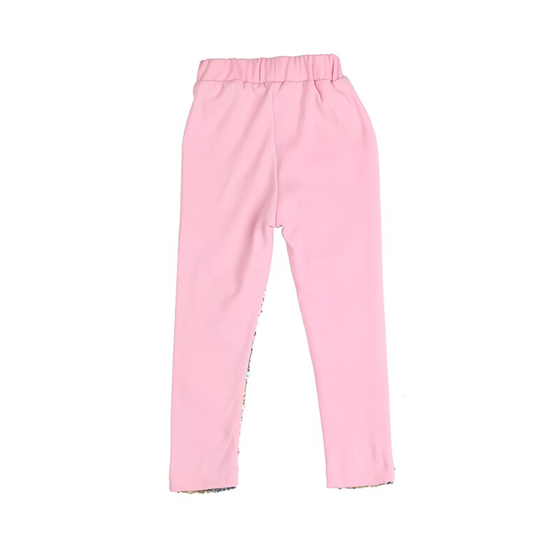 Regnbue pailletter med lyserøde leggings på bagsiden / baby pige bukser / preppy bukser enhjørning leggings