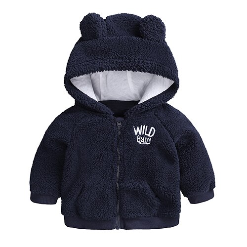 DSY348 Autumn Winter baby coat Lamb Cashmere baby coat for newborn costume hooded baby clothes infant girl boys clothing: dark blue / 9M