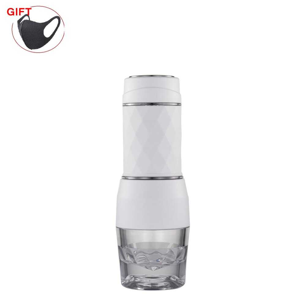 Mini koffiezetapparaat, handmatig, draagbaar, stijlvol, roestvrij staal, draagbaar, koffie- en theezetapparaat, antislip, poedermaker: Wit