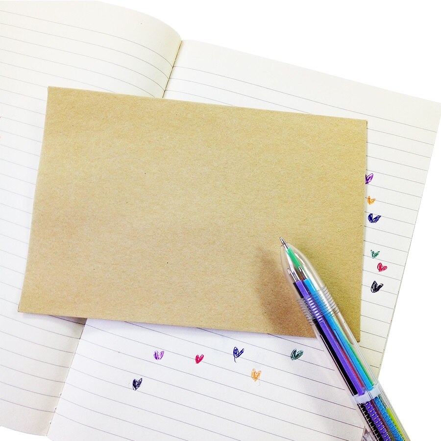 Nouvelles enveloppes en papier kraft simples, 100 pièces/lot, petit papier décoratif pour bricolage, fournitures scolaires et de bureau,