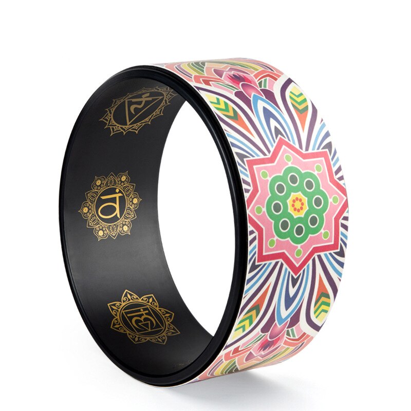 Lotus PU Yoga Wheel Workout Equipments Pilates Yoga Wheel Yoga Circles Gym Workout Back Training Tool For Bodybuilding Fitness: colorful