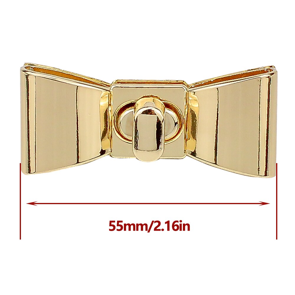 Serrure de sac à main en cuir pour femmes, fermoir en forme de cravate, verrou tournant, bricolage, accessoires de sac en métal: 5.5CM lightgold