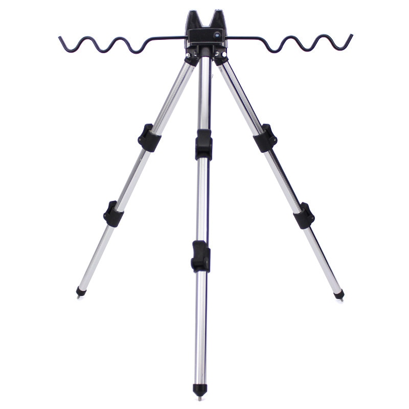 Portable pliable triangulaire alliage télescopique rainure canne à pêche support pliable trépied support mer pêche pôle support