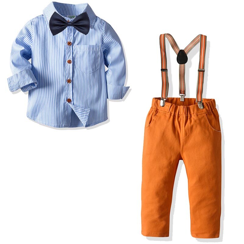 WESIDOM Toddler Boy Clothes 1-5T Gentleman Shirt Short Suspender Pants Bowtie Toddler Outfits 3pcs - View #8