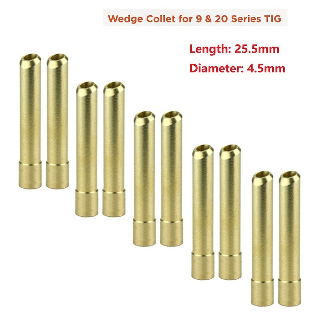 10Pcs Wig Collet Voor 9 &amp; 20 Serie 3.2Mm Standaard Tigtoortsen Gesmolten Kwarts Pak WP9 Wedge Collet kit Voor Lastoorts