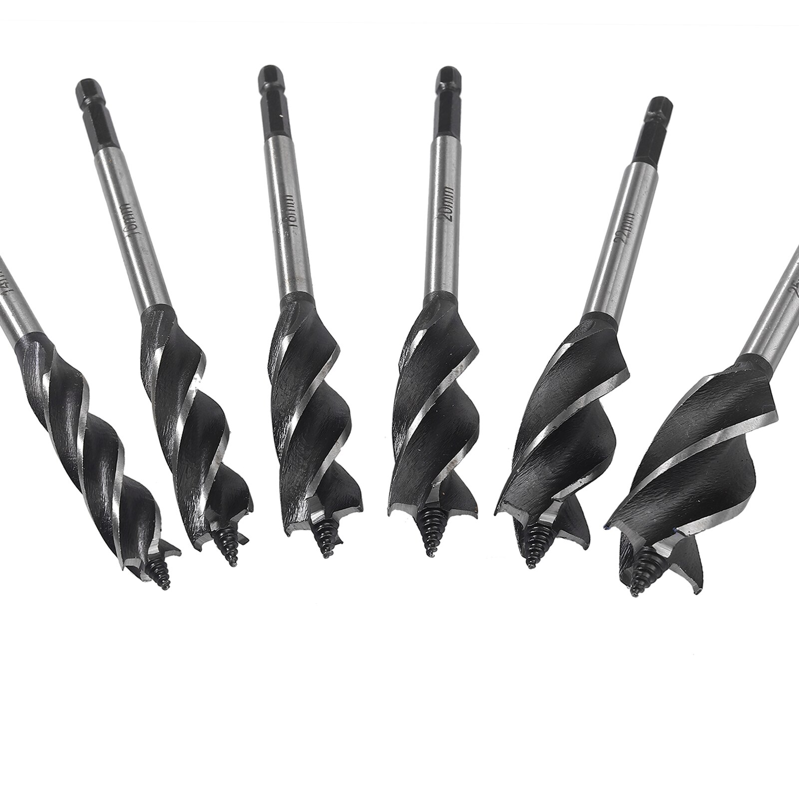 Neoteck 6 stk fireblads Brann spor kraftborskrue bit treborsett 1/4 firkantet sekskanthåndtak  (6.35mm)