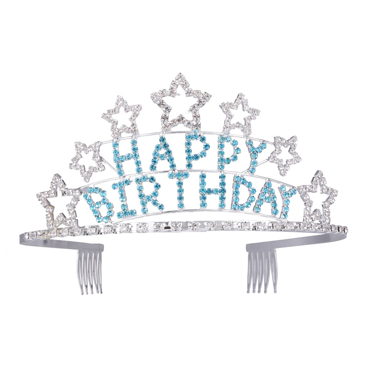 Kid &#39;S Charmant Rhinestone Hart Tiara Kroon Hoofdband Voor Meisjes (Witte Steentjes): Blue