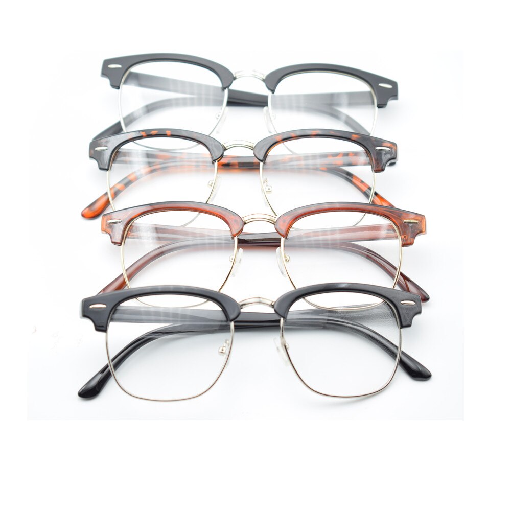 4 stilar moderna glasögon söta vintage unisex halvram tydliga linsglasögon nerd geek glasögon glasögon