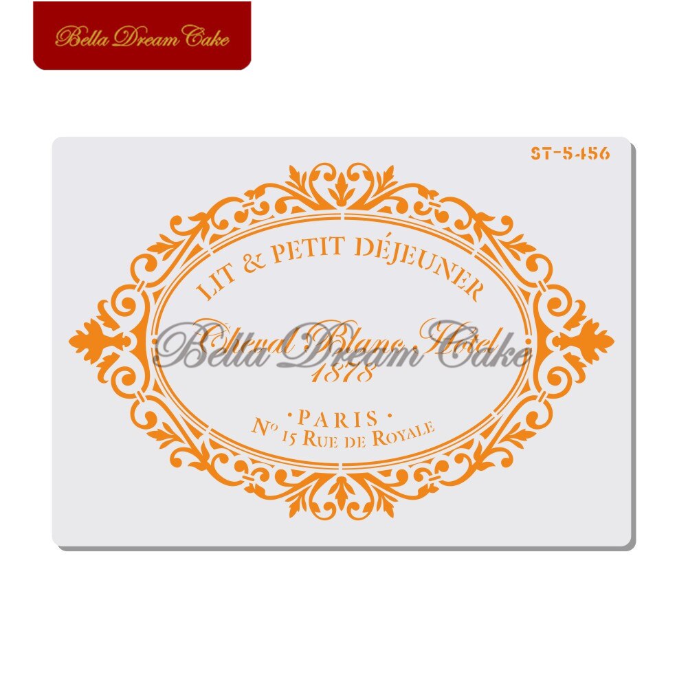 French Words Teapot Car Cake Stencil Layering Plastic Stencils Painting Drawing Stencils Template Cake Decorating Tool