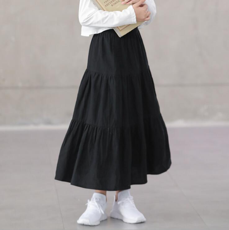 Girls Skirt Autumn Winter Baby Girls Black Cotton Long Skirts Teenage Girl Skirt Children Clothing 6 8 10 12 14Year