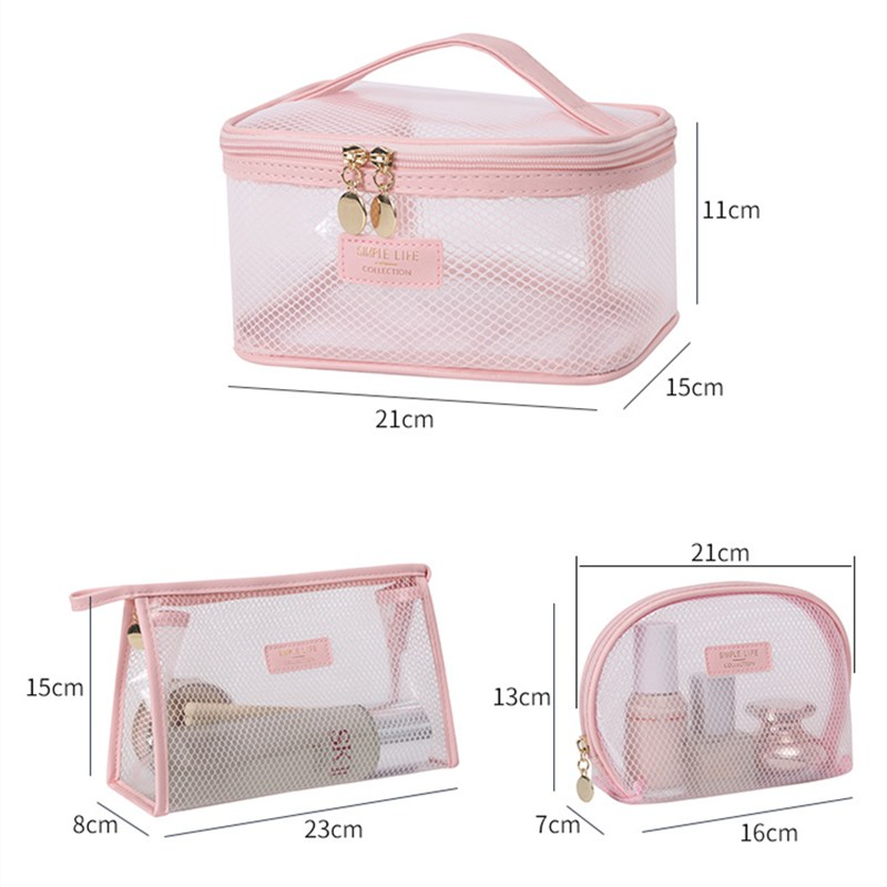 PURDORED 1 Pc Gittergewebe-groß Kosmetik Tasche Wasserdichte Klar Frauen machen-hoch Tasche Reise Reißverschluss Weibliche Schönheit fallen Waschen Kulturbeutel